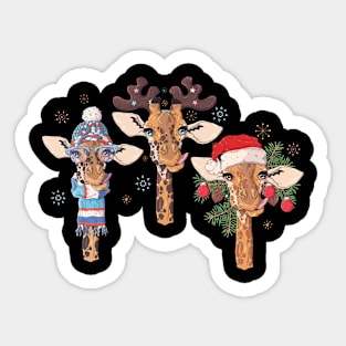 Giraffe Christmas Santa Hat Xmas Deer Fairytale Lights Sticker